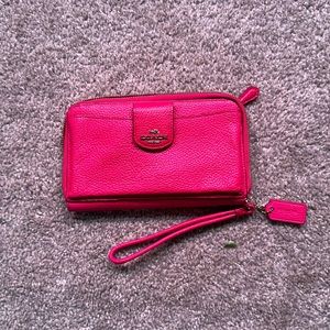 Pink Coach wristlet